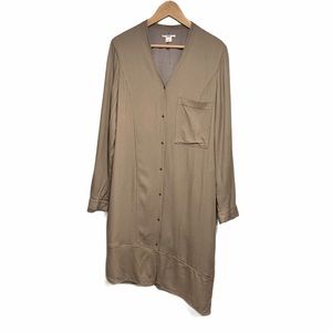 Helmut Lang Wool Blend Button Down Midi Dress